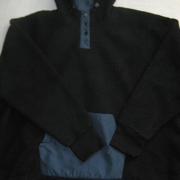 Womens Teddy Fleece Quarter Snap Hooded Pullover Jacket Kangaroo Pocket Size 5X - Picture 5 of 6